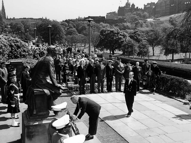 An American War Memorial Service in Princes Street Gardens in May 1963.