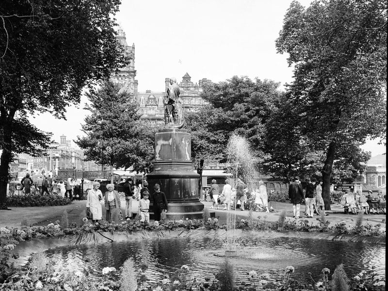 A new fountain in Princes Street Gardens in August 1964.