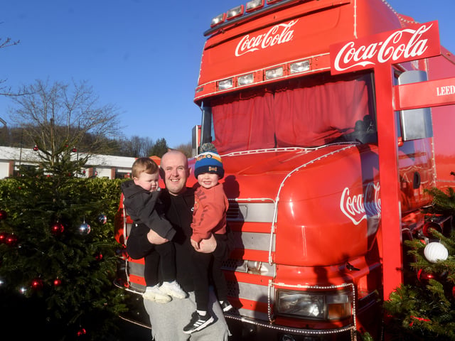 Families made the most of the Coca Cola truck at  Asda, in Seacroft.
