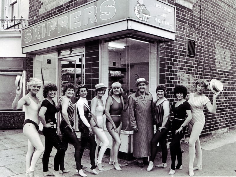 Rex Skippers' butcher's shop on Abbeydale Road, Sheffield, in 1984