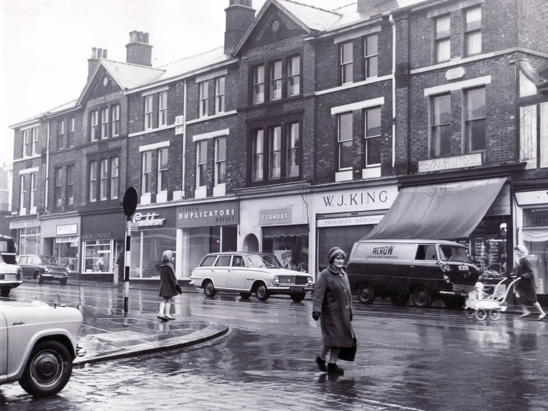 The West Street and Glossop Road shopping area, Sheffield, in February 1965