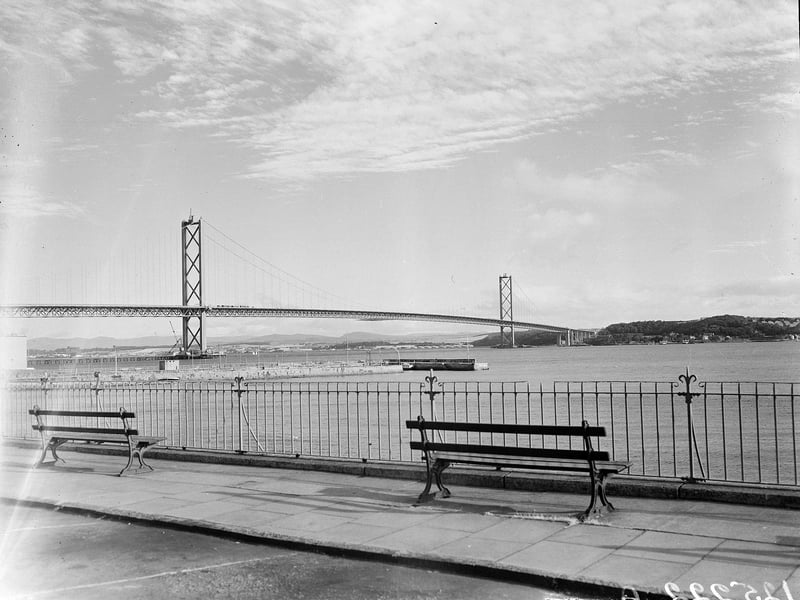 The Forth Road Bridge from South Queensferry in August 1964.