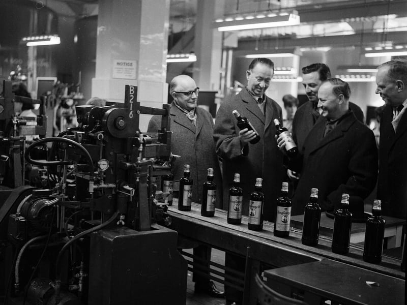 The Burgomaster of Duisburg Herr A Seeling visits the DCL Blending plant at South Queensferry in April 1964.