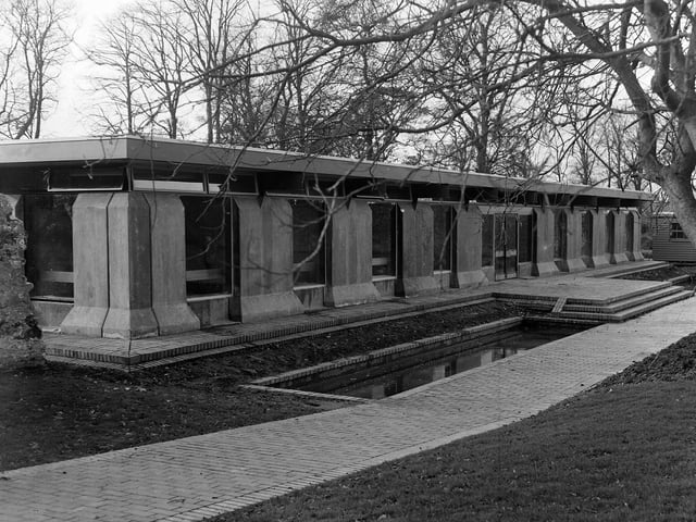 The exterior of Ove Arup and Partners offices at Scotstoun House in South Queensferry in November 1964.