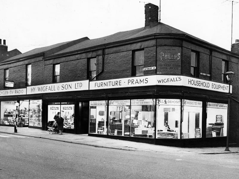 The Wigfalls store at the corner of Infirmary Road, Sheffield, in December 1963