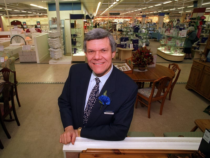 Allders chief executive Harvey Lipsith at the newly refurbished Leeds store, in Kirkstall, in 1995