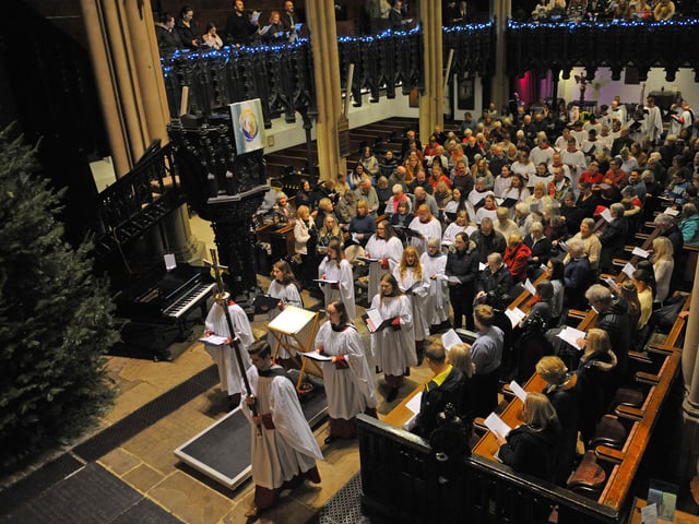 Leeds Minster Choir starts the YEP's Christmas Carol Concert last night. 