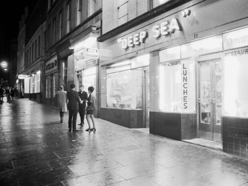 The Deep Sea fish and chip shop on Antigua Street, Edinburgh, in February 1969