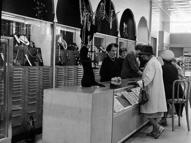 The jewellery department, housed in the new Jenners extension, in August 1967.