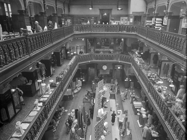 A view of the balconies in Jenners department store in August 1962.