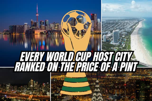 Here is every World Cup 2026 host city ranked by the average cost of a pint. Cr: Getty Images/Canva Pro