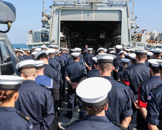 HMS Lancaster has been officially retired from the Royal Navy fleet in Bahrain after serving in the force for over 34 years.