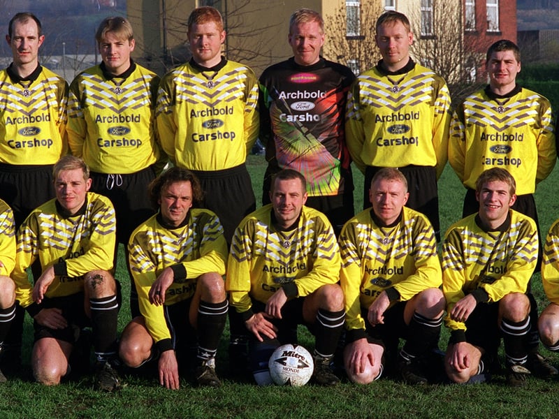 Division 3 team Churwell Old Boys pictured in December 1997. Back row, from left, are Andy Hirst, John Mameson, John Reah, Richard Morland, Dave Hirst, Richard Hainswood, Dean Shaw and  Shaun Dunnell (physio). Front row, from left, are  Darren Whitaker, Russ Kellett, Glen Campbell, Martin Holmes, Neil Kelly, Tim Mollitt and Tony Lott.