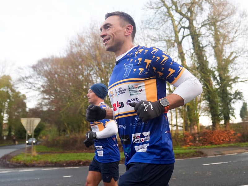 The Leeds Rhinos legend set off from York at around 8.40am on Sunday (December 7).