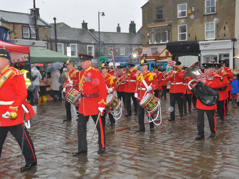 Yorkshire Volunteer Band of Corps and Drums in the parade.