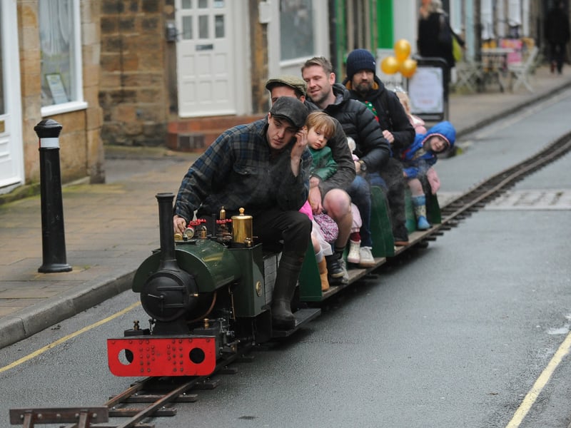 Rides on the steam train at the fayre.