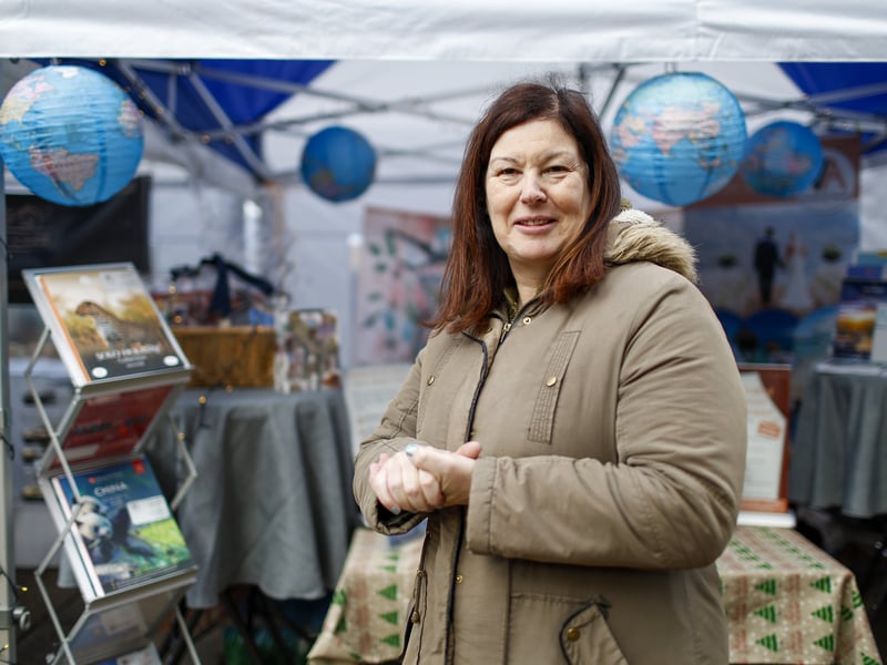 Independent travel agent Angela Hayward. Small Business Taster Christmas Market. Entrepreneurs showed off their products at a Portsmouth City Council and Portsmouth Creates initiative in Commercial Road, Portsmouth
Picture: Chris Moorhouse (301125-03)
