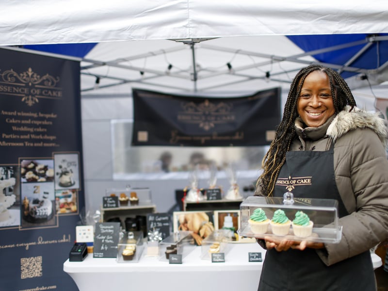 Cake artist Tracey Rashid of Essence of Cake. Small Business Taster Christmas Market. Entrepreneurs showed off their products at a Portsmouth City Council and Portsmouth Creates initiative in Commercial Road, Portsmouth
Picture: Chris Moorhouse (301125-02)

