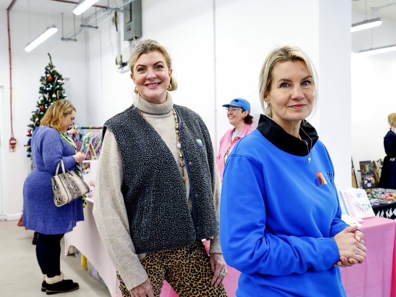 Billie Coe, programme manager at Portsmouth Creates, right, and Jane Hodgkins, project officer at Portsmouth Creates. Small Business Taster Christmas Market. Entrepreneurs showed off their products at a Portsmouth City Council and Portsmouth Creates initiative in Commercial Road, Portsmouth
Picture: Chris Moorhouse (301125-10)