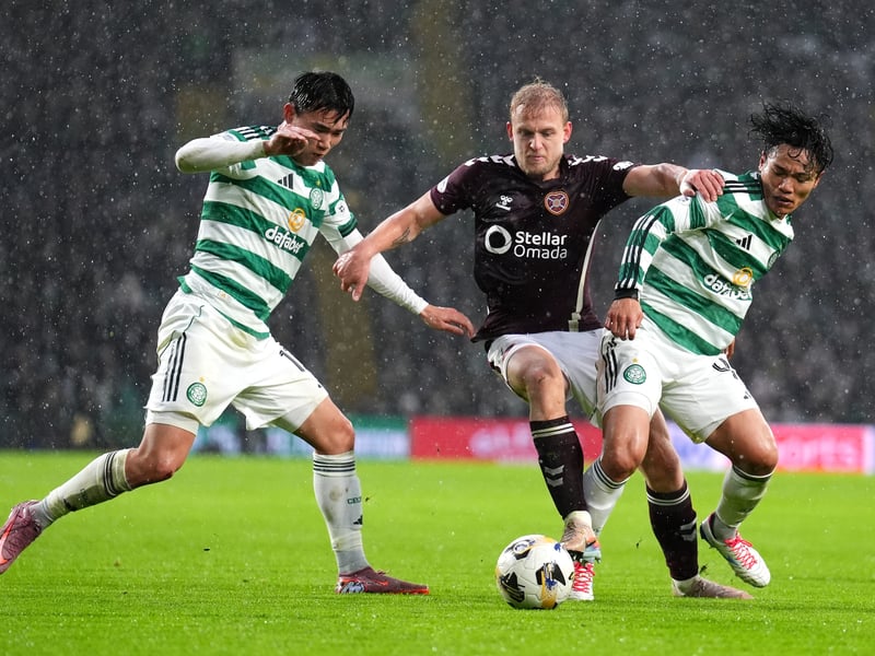 Played well at left-back. Tenacious defending and a willing support act going forward. Excellent delivery for McEntee's header from a corner. Booked on 36 minutes for pulling back Yang and as a result suspended for Rangers clash for sixth caution of season. Replaced by McCart as he was walking a tightrope. 8