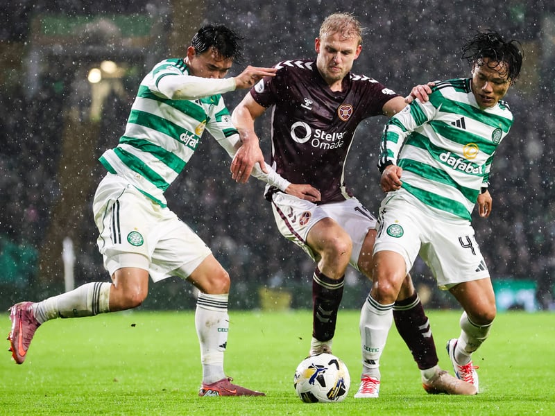 The right-back e is suspended for the Rangers game due to an accumulation of bookings, and won't feature at Tynecastle.