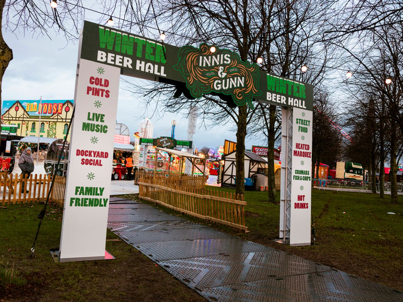 Another standout attraction at the Glasgow Green event is the new Innis & Gunn Winter Beer Hall, a 700-capacity space created in partnership with Dockyard Social.