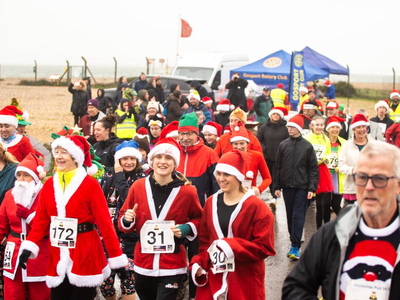 People braved the weather to take part in the Gosport Rotary Club's Christmas Pud 5k at Stokes Bay this weekend. 

Pictured: People taking part in the fun run. 


Picture: Alec Chapman
