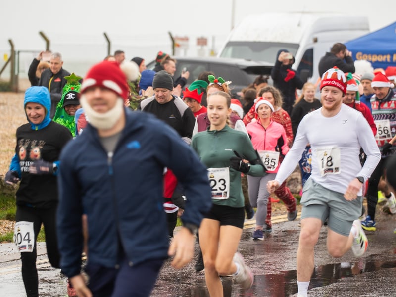 People braved the weather to take part in the Gosport Rotary Club's Christmas Pud 5k at Stokes Bay this weekend. 

Pictured: People taking part in the fun run. 


Picture: Alec Chapman