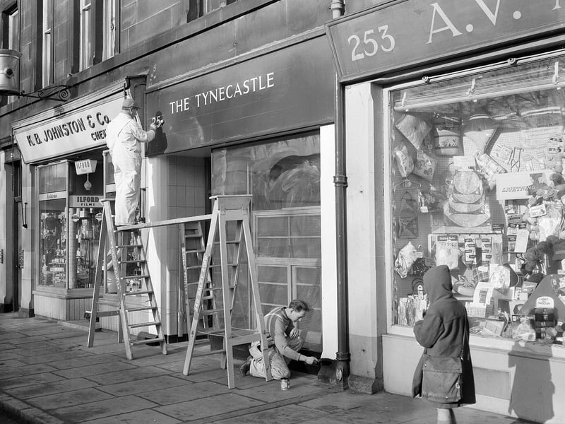 Finishing touches being put to the Tynecastle Development Club, at 254 Dalry Road, in March 1963.