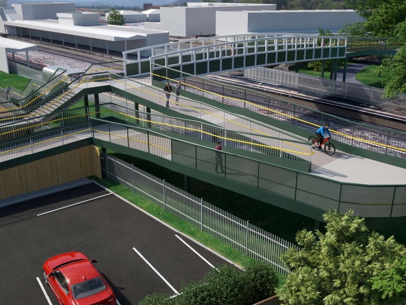 The footprint of the new Havant Railway Station footbridge will expand to 875 square metres, but no private homes or businesses will lose land