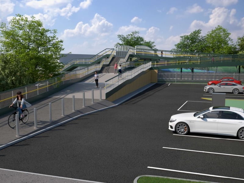 Cyclists using the new Havant Railway Station footbridge will be allowed to stay on their bikes, and new stairs on both sides will give pedestrians a quicker, more direct route.