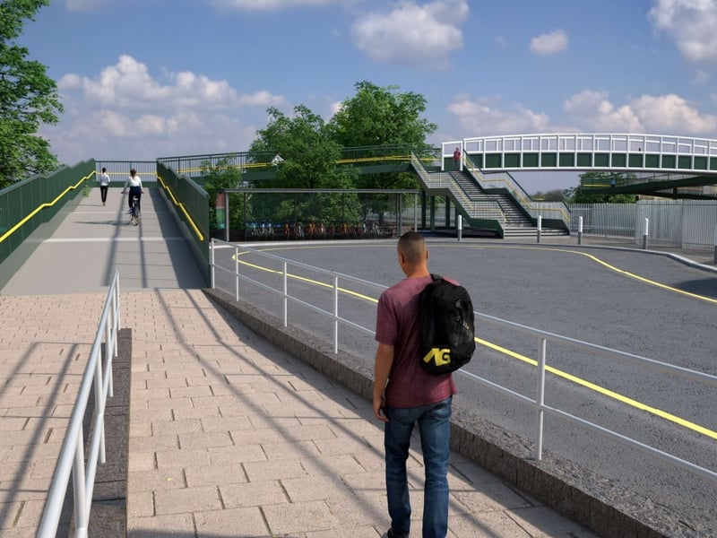 New artist's impressions show the design of the replacement footbridge at Havant Railway Station