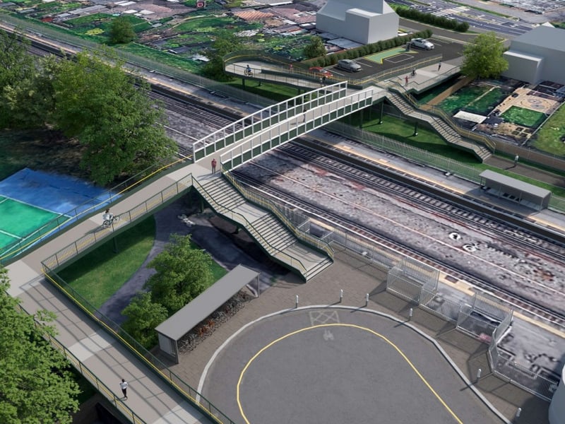 A bird's eye view of the design for the new Havant Railway Station footbridge