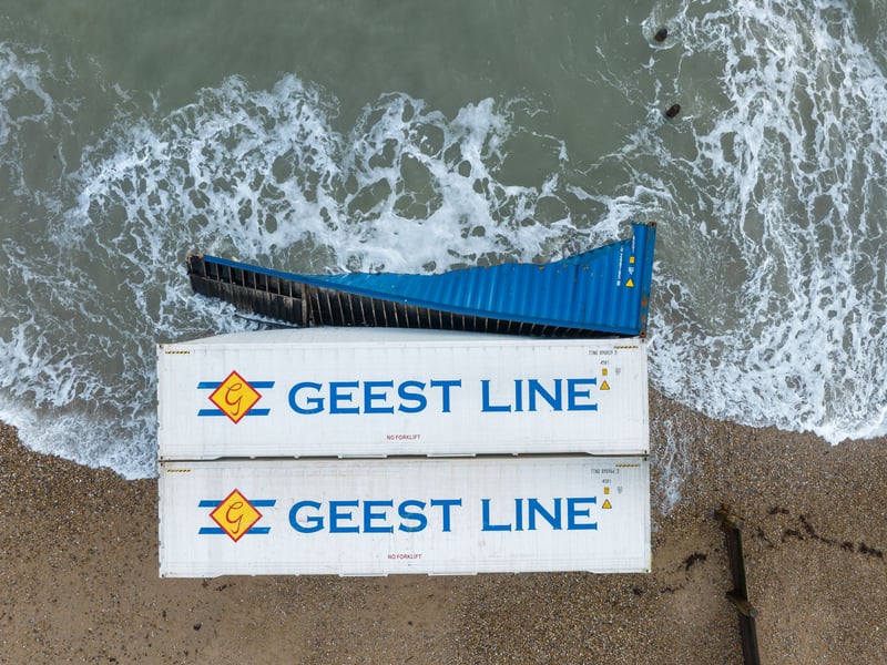 The containers washed up on Selsey beach which contained thousands of bananas.