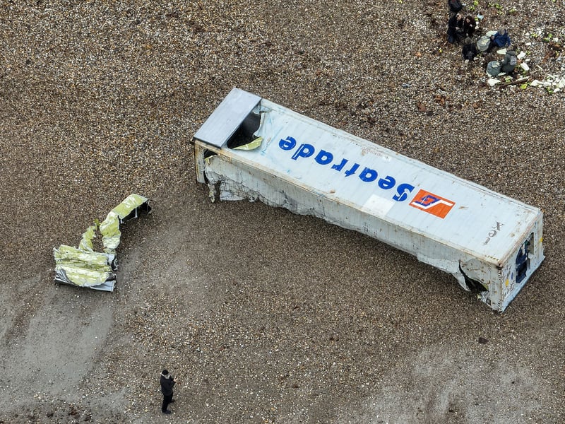 Search and salvage is continuing after the containers washed up on Sunday, December 7.