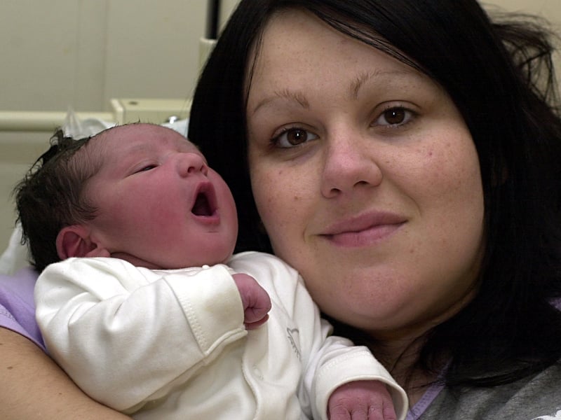 The New Year was just one big yawn for new arrival Morgan Kevin, pictured with mum Alison Coulson at the Clarendon Wing at Leeds General Infirmary in January 2001.