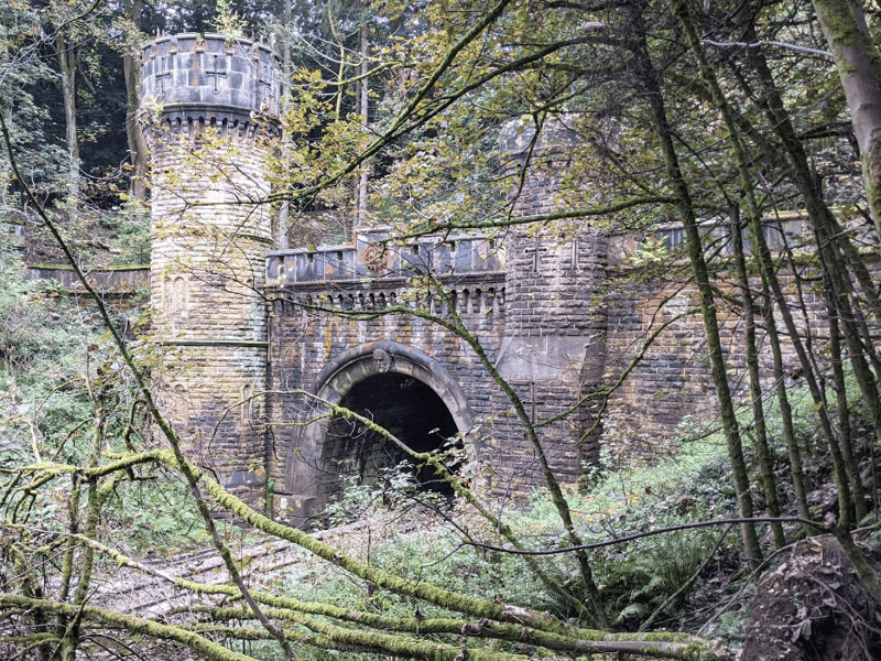 To find this, you have to venture into the woods near Horsforth. It's not a natural ruin but the dramatic, Gothic, castle-like entrance to a Victorian railway tunnel. The ornate stonework and macabre carving of the original landowner's head make it look like something out of a fairytale, rather than a piece of railway infrastructure.