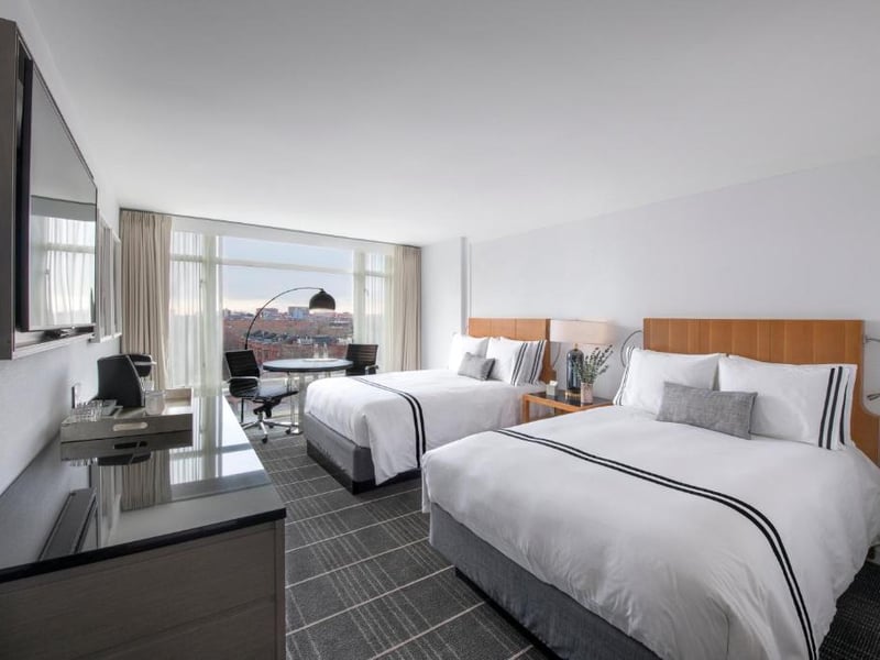 Situated in downtown Boston, and around a 35 minute drive from the location of Scotland's first two games, this luxury hotel is adjacent to the Prudential Center, with a seasonal rooftop pool. Rated at 8.6 on Booking.com, it's prices begin at around £224 per night.