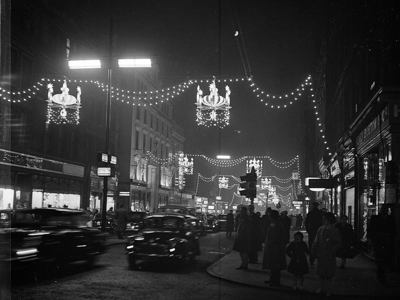 Buchanan Street Christmas lights in 1966