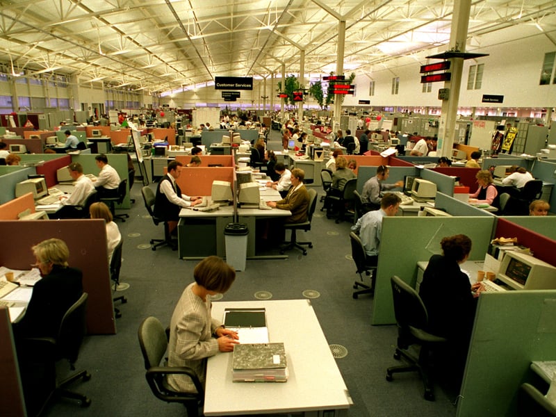 Inside First Direct banking hall.
