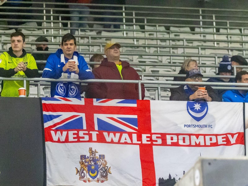Pompey fans at Swansea