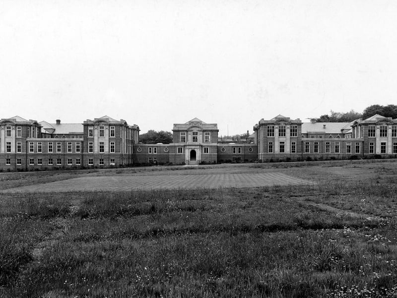Roundhay School began in 1923 with the appointment of Mr B.A. Farrow as Headmaster. One of his first decisions in the job was to shorten the school name by dropping the 'For Boys' section. In this view, dating from 1925, are the premises purpose built for the school at Roundhay facing onto Old Park Road.