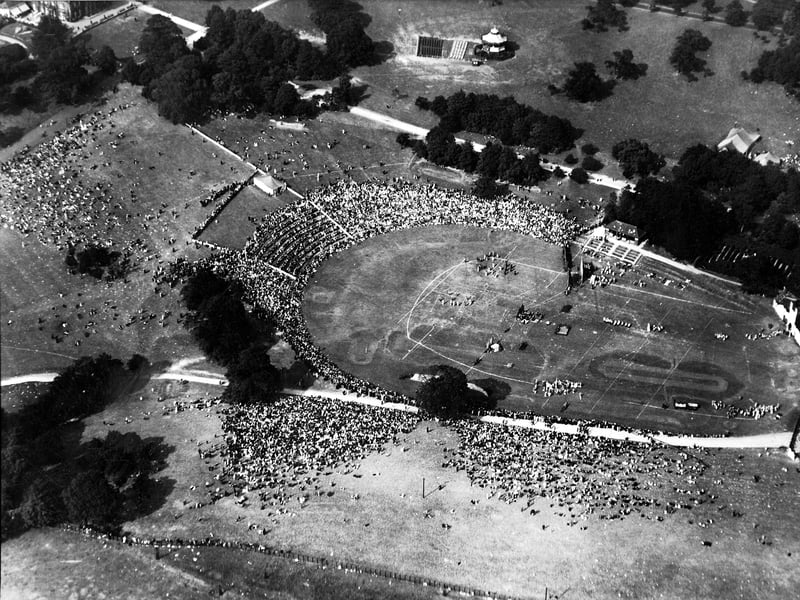 An aerial view of the area in Roundhay Park, taken from an altitude of 2,500ft.