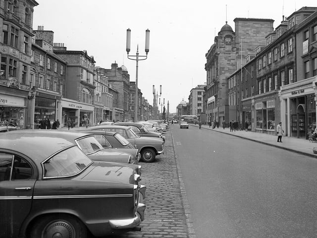 A view of cars parked in George Street in April 1965.