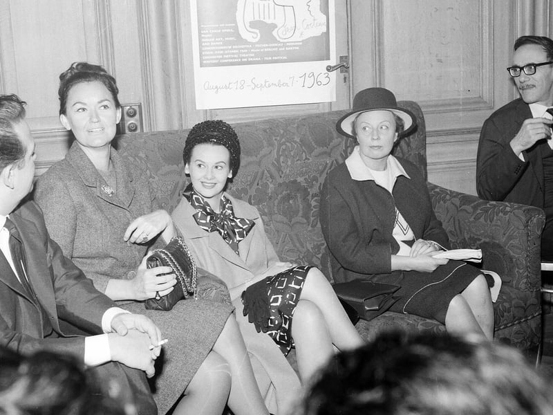 Teatro San Carlo Opera Company members at a press conference inthe Freemasons' Hall, George Street, in August 1963.