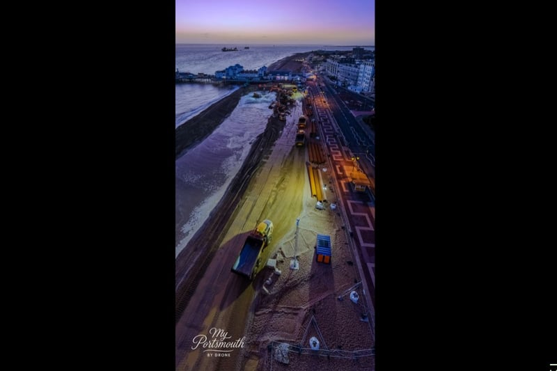 Epic pictures of the sea defence works in Southsea to double the size ...