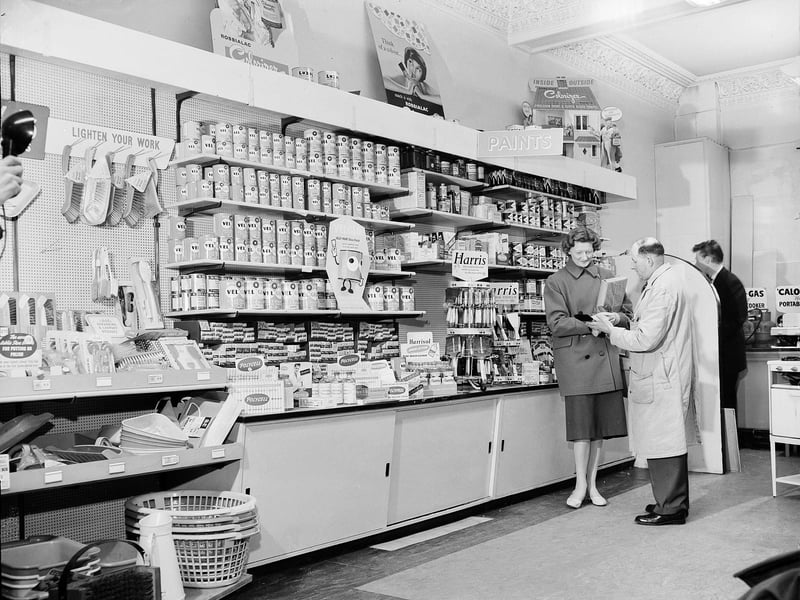 The paint department at James Gray and Sons Ltd on George Street in March 1960.