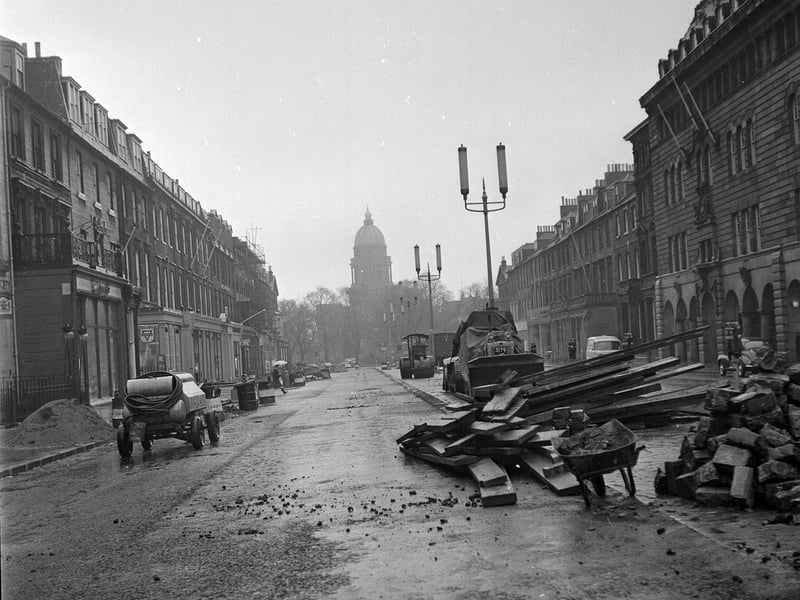 Road works in progress on George Street in November 1963.