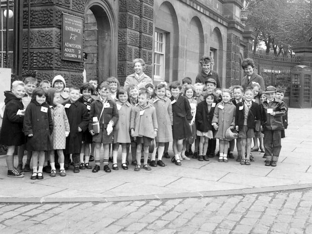 Craigmuir Primary school children outside Edinburgh Zoo in May 1963.