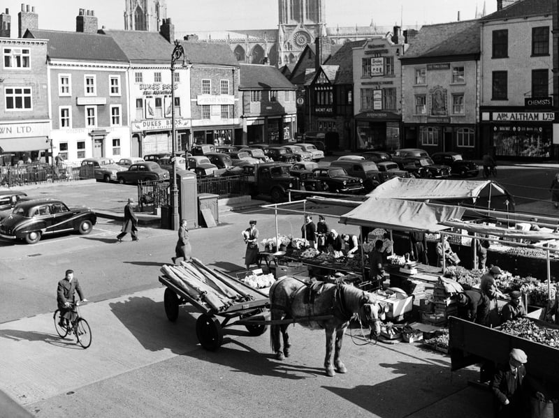The market square in York, in May 1956